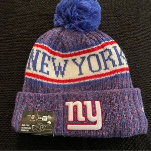 New York Giants Knit Hat with Pom